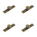 PACK Elegant 40mm Antique Brass Cupboard Knob with Stepped Backplate Kitchen Cabinet Knob