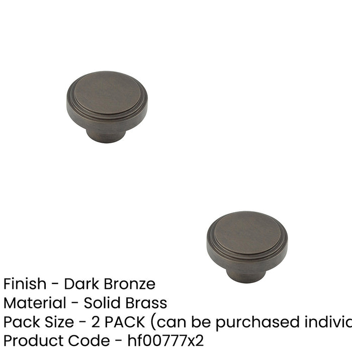 PACK Stylish 40mm Dark Bronze Cupboard Knob Modern Interiors Kitchen Cabinet Knob (3)-1