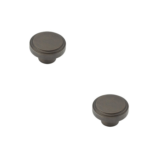 PACK Stylish 40mm Dark Bronze Cupboard Knob Modern Interiors Kitchen Cabinet Knob (3)