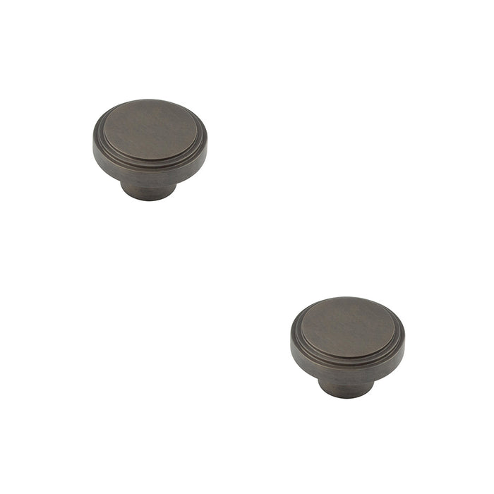 PACK Stylish 40mm Dark Bronze Cupboard Knob Modern Interiors Kitchen Cabinet Knob (3)