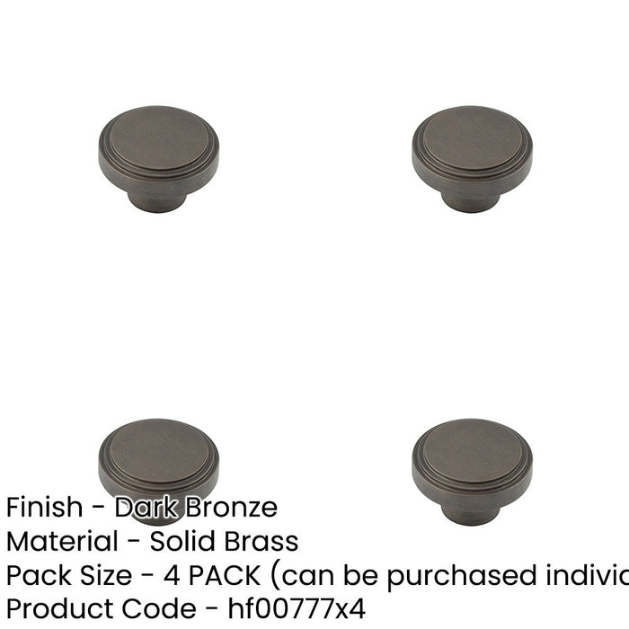 PACK Stylish 40mm Dark Bronze Cupboard Knob Modern Interiors Kitchen Cabinet Knob-1