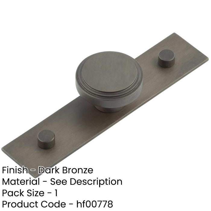 Elegant 40mm Dark Bronze Cupboard Knob with Stylish Backplate Kitchen Cabinet Knob-1