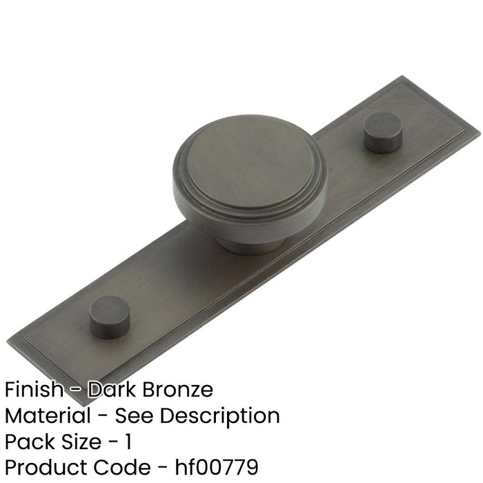 Stylish 40mm Dark Bronze Cupboard Knob with Stepped Backplate Kitchen Cabinet Knob-1