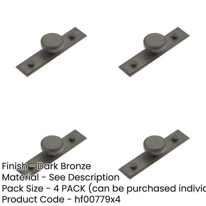 PACK Stylish 40mm Dark Bronze Cupboard Knob with Stepped Backplate Kitchen Cabinet Knob-1