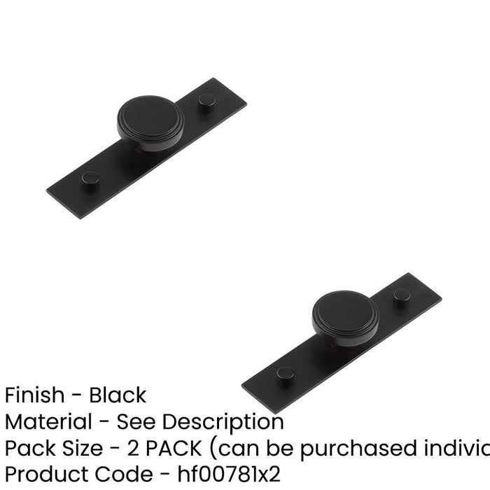 PACK Elegant Black Cupboard Knob with Backplate 40mm Size Kitchen Cabinet Knob (1)-1