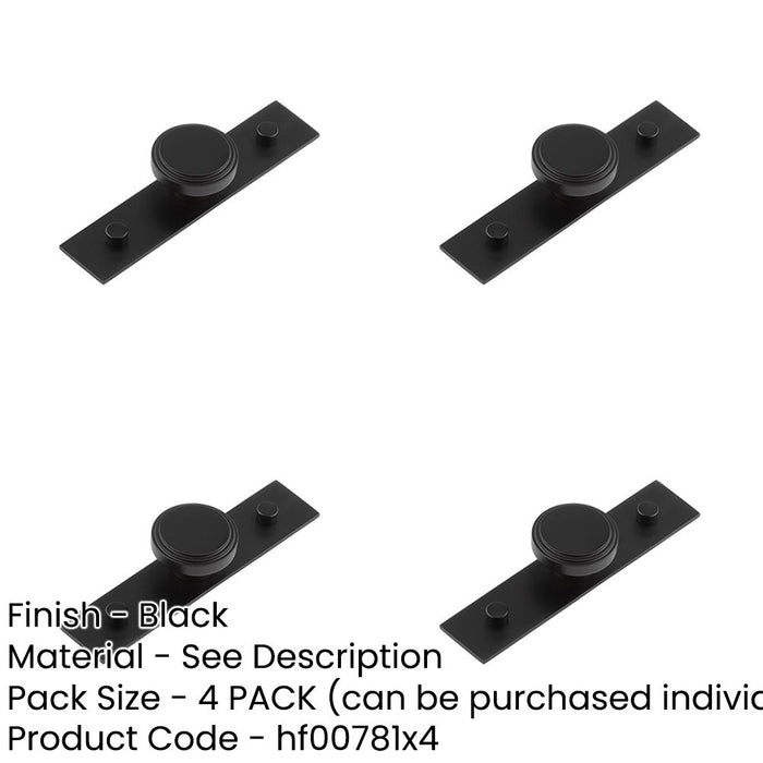 PACK Elegant Black Cupboard Knob with Backplate 40mm Size Kitchen Cabinet Knob-1