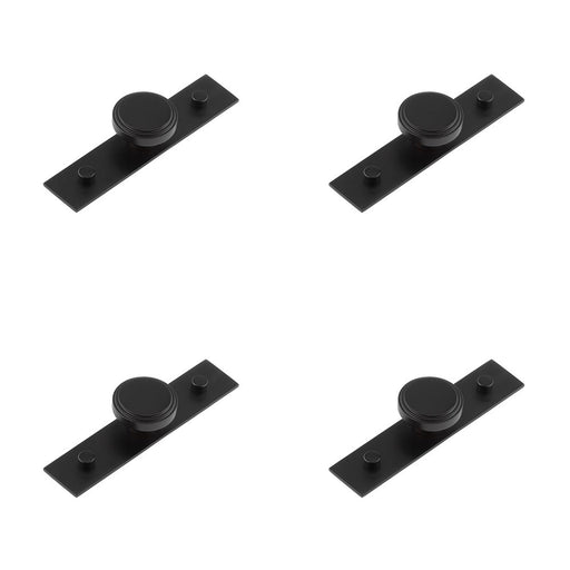 PACK Elegant Black Cupboard Knob with Backplate 40mm Size Kitchen Cabinet Knob