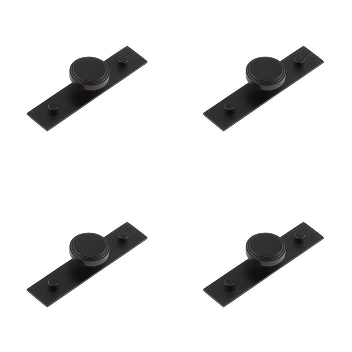 PACK Elegant Black Cupboard Knob with Backplate 40mm Size Kitchen Cabinet Knob