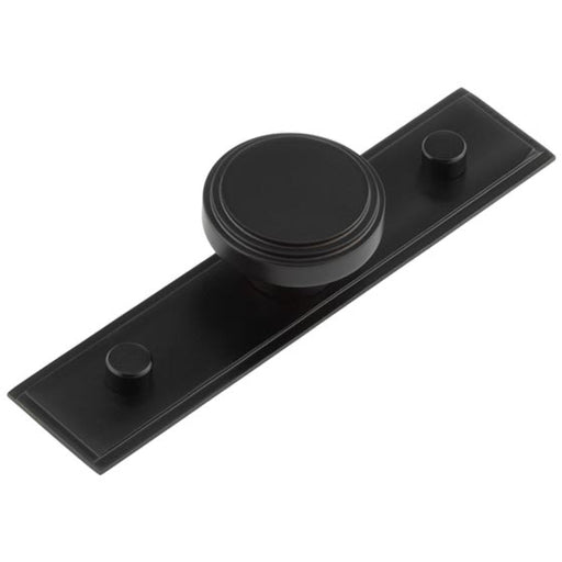 40mm Black Cupboard Knob with Stepped Backplate Stylish Interiors Kitchen Cabinet Knob