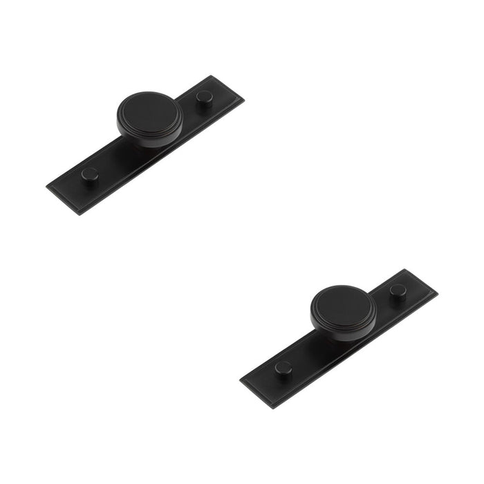 PACK 40mm Black Cupboard Knob with Stepped Backplate Stylish Interiors Kitchen Cabinet Knob (1)