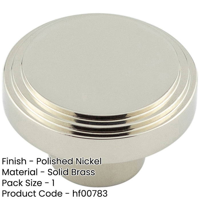 Stylish 40mm Polished Nickel Cupboard Knob Modern Interiors Kitchen Cabinet Knob-1