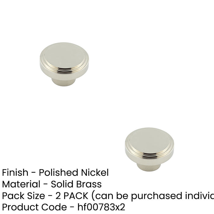 PACK Stylish 40mm Polished Nickel Cupboard Knob Modern Interiors Kitchen Cabinet Knob (4)-1