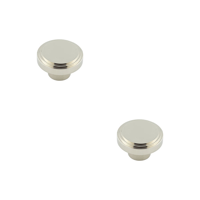 PACK Stylish 40mm Polished Nickel Cupboard Knob Modern Interiors Kitchen Cabinet Knob (4)