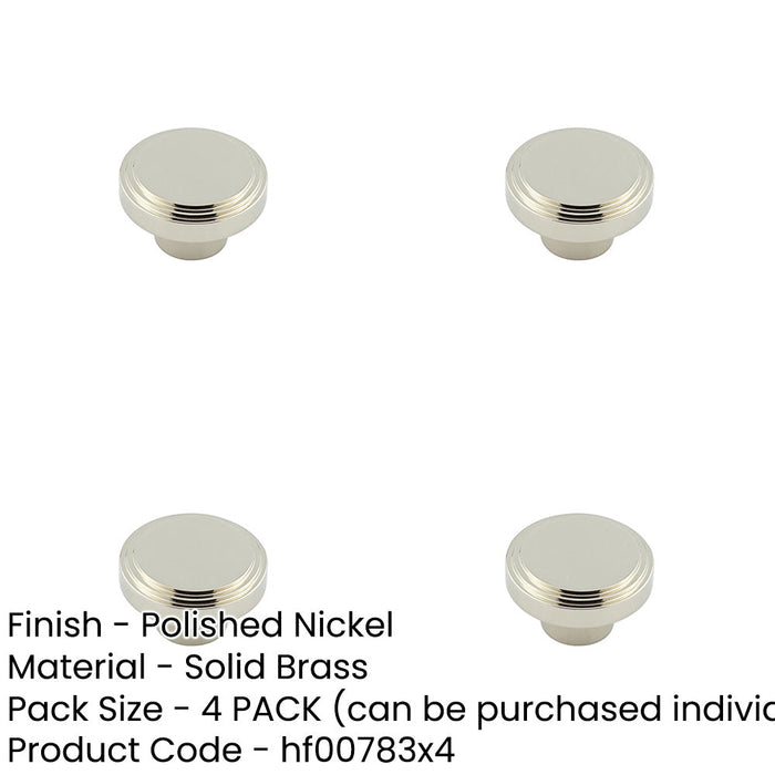 PACK Stylish 40mm Polished Nickel Cupboard Knob Modern Interiors Kitchen Cabinet Knob-1