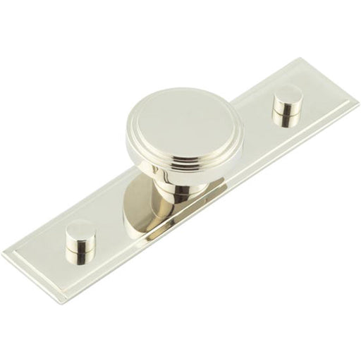 Stylish 40mm Polished Nickel Cupboard Knob with Stepped Backplate Kitchen Cabinet Knob