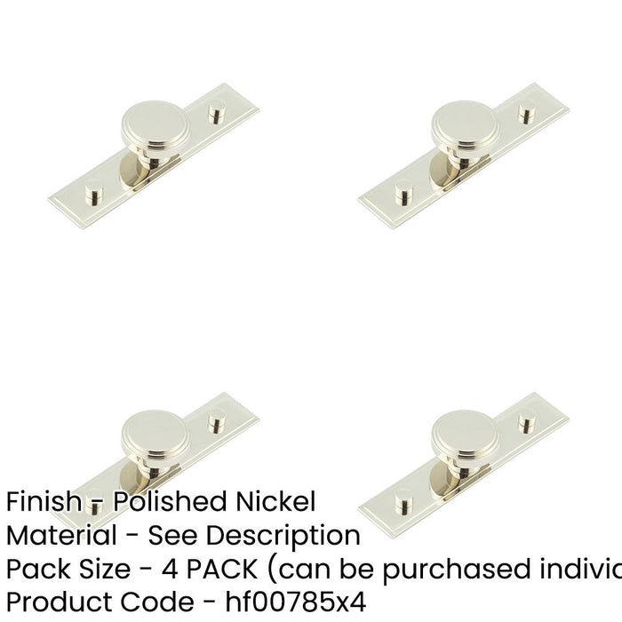 PACK Stylish 40mm Polished Nickel Cupboard Knob with Stepped Backplate Kitchen Cabinet Knob-1