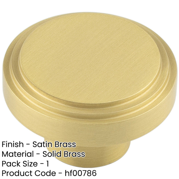 Stylish 40mm Satin Brass Cupboard Knob Modern Interiors Kitchen Cabinet Knob-1