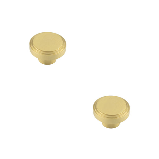 PACK Stylish 40mm Satin Brass Cupboard Knob Modern Interiors Kitchen Cabinet Knob (3)