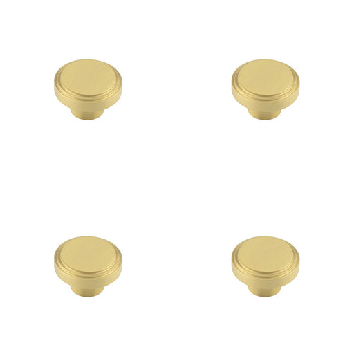 PACK Stylish 40mm Satin Brass Cupboard Knob Modern Interiors Kitchen Cabinet Knob