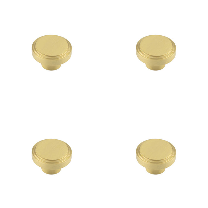 PACK Stylish 40mm Satin Brass Cupboard Knob Modern Interiors Kitchen Cabinet Knob