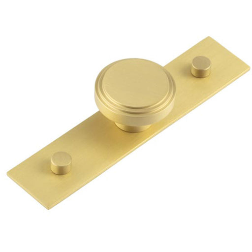 Elegant 40mm Satin Brass Cupboard Knob with Stepped Design Kitchen Cabinet Knob