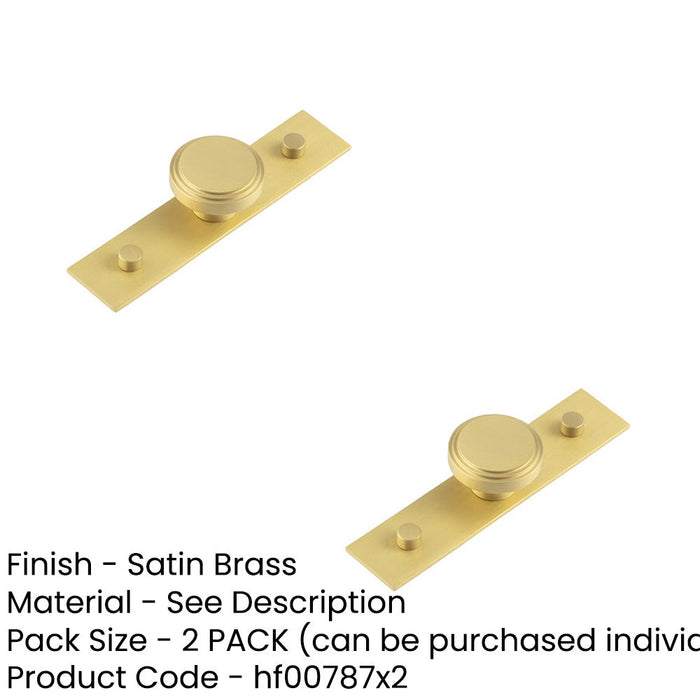 PACK Elegant 40mm Satin Brass Cupboard Knob with Stepped Design Kitchen Cabinet Knob (1)-1