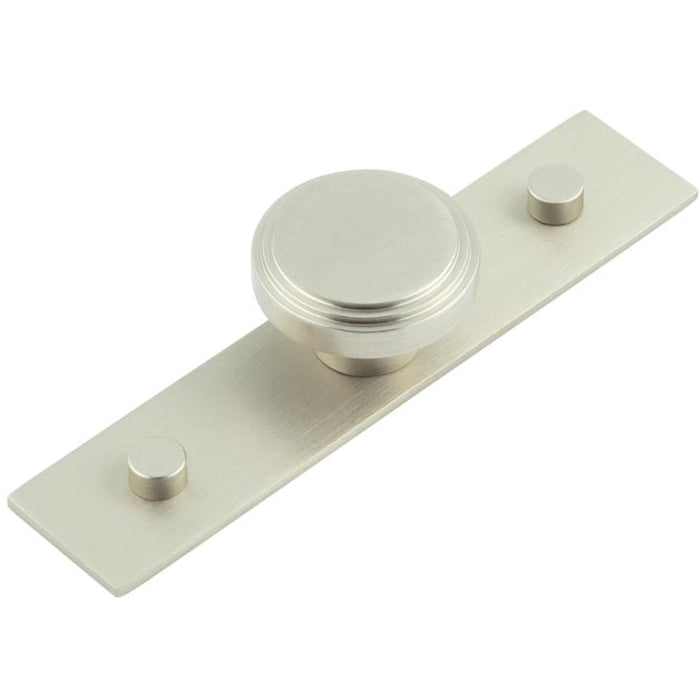 Stylish 40mm Satin Nickel Cupboard Knob with Plain Backplate Kitchen Cabinet Knob