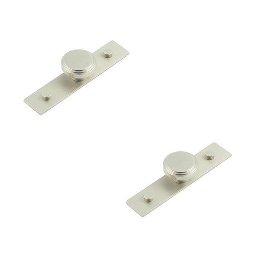PACK Stylish 40mm Satin Nickel Cupboard Knob with Plain Backplate Kitchen Cabinet Knob (1)