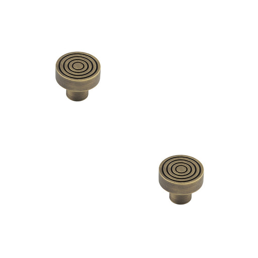 PACK Elegant 30mm Antique Brass Cupboard Knob Stylish Interiors Kitchen Cabinet Knob (2)