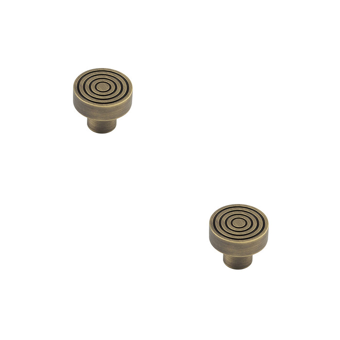 PACK Elegant 30mm Antique Brass Cupboard Knob Stylish Interiors Kitchen Cabinet Knob (2)