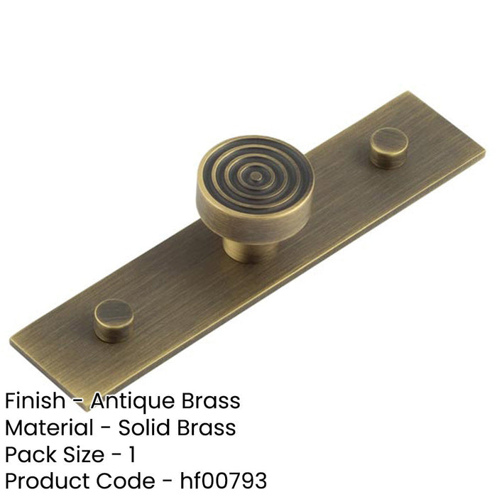 Elegant 30mm Antique Brass Cupboard Knob with Plain Backplate Kitchen Cabinet Knob-1