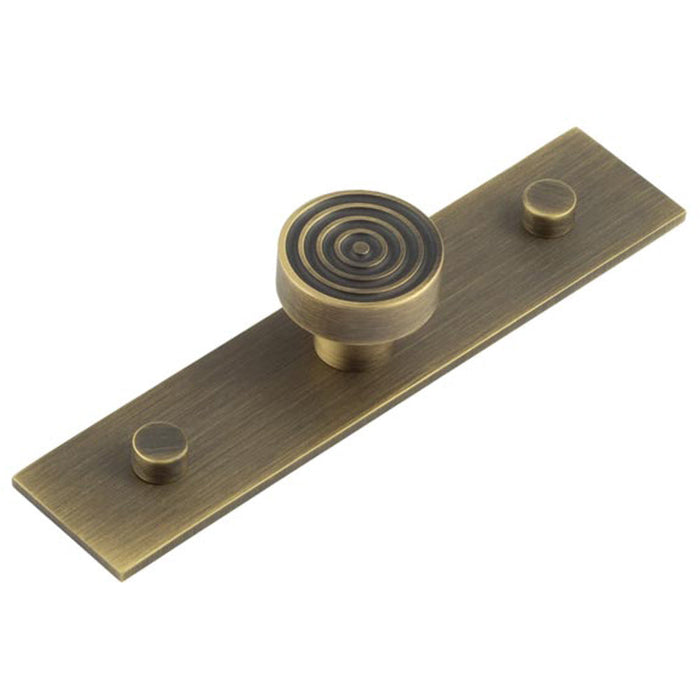 Elegant 30mm Antique Brass Cupboard Knob with Plain Backplate Kitchen Cabinet Knob
