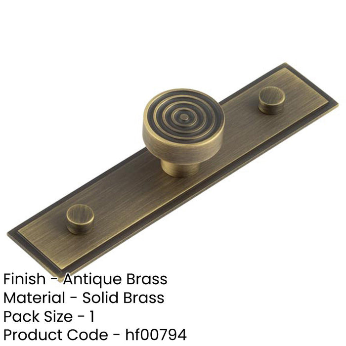 Antique Brass Cupboard Knob with Stepped Backplate 30mm Kitchen Cabinet Knob-1