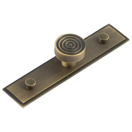 Antique Brass Cupboard Knob with Stepped Backplate 30mm Kitchen Cabinet Knob