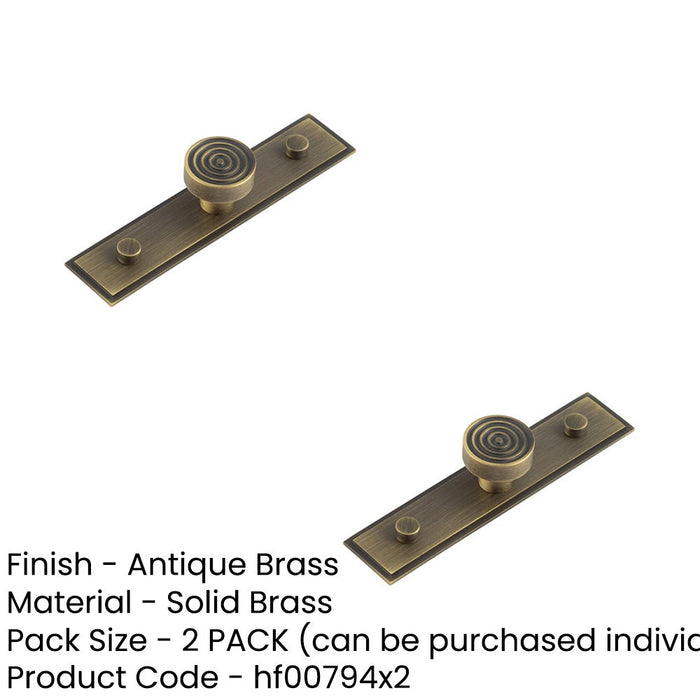 PACK Antique Brass Cupboard Knob with Stepped Backplate 30mm Kitchen Cabinet Knob (1)-1