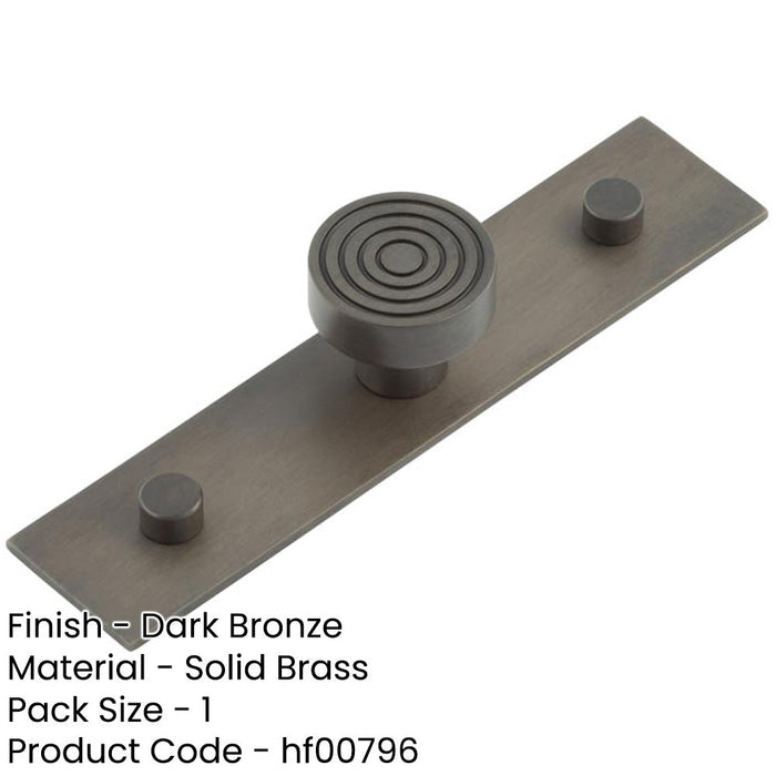 Elegant 30mm Dark Bronze Cupboard Knob with Plain Backplate Kitchen Cabinet Knob (1)-1