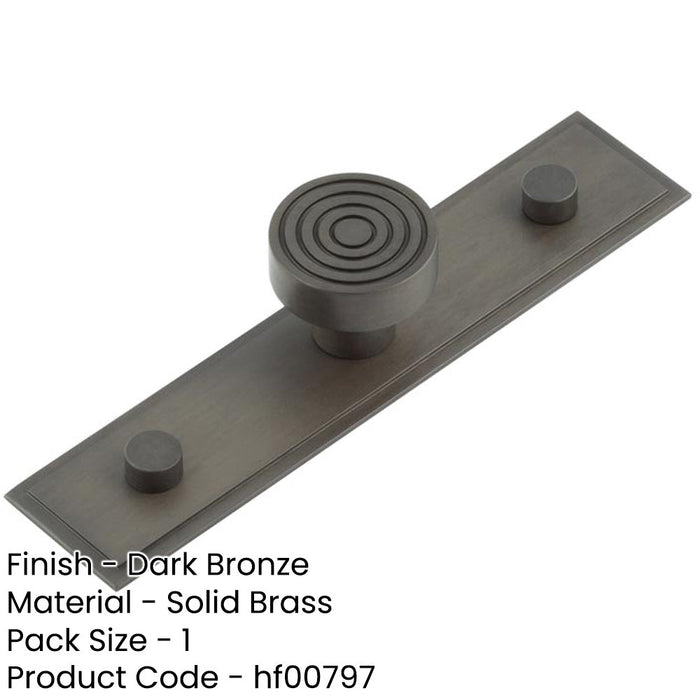 Elegant 30mm Dark Bronze Cupboard Knob with Stepped Backplate Kitchen Cabinet Knob-1