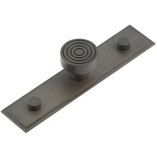 Elegant 30mm Dark Bronze Cupboard Knob with Stepped Backplate Kitchen Cabinet Knob