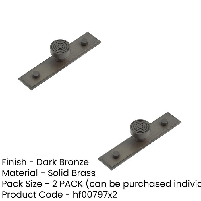 PACK Elegant 30mm Dark Bronze Cupboard Knob with Stepped Backplate Kitchen Cabinet Knob (1)-1