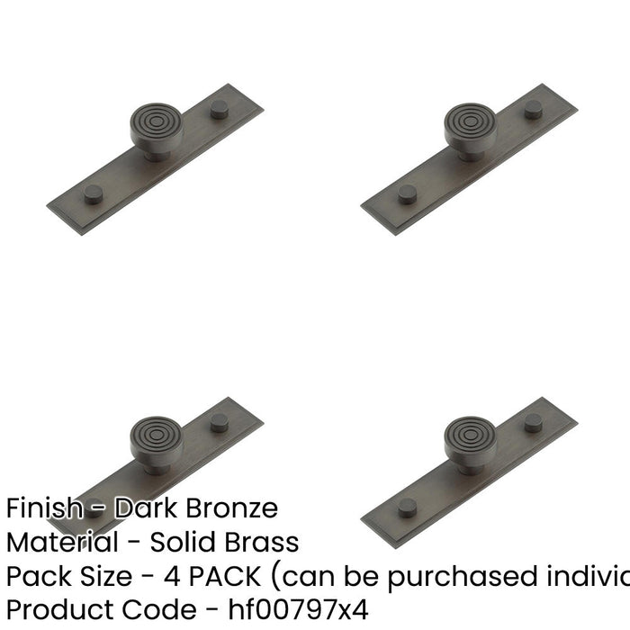 PACK Elegant 30mm Dark Bronze Cupboard Knob with Stepped Backplate Kitchen Cabinet Knob-1