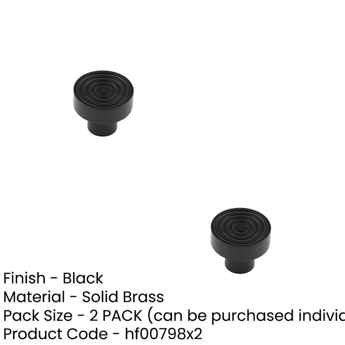 PACK Elegant 30mm Black Cupboard Knob Stylish Interiors Kitchen Cabinet Knob (1)-1