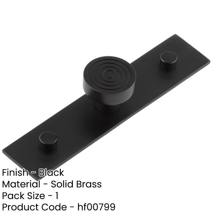 Elegant 30mm Black Cupboard Knob with Plain Backplate Kitchen Cabinet Knob-1