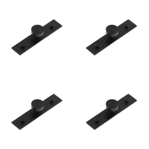 PACK Elegant 30mm Black Cupboard Knob with Plain Backplate Kitchen Cabinet Knob