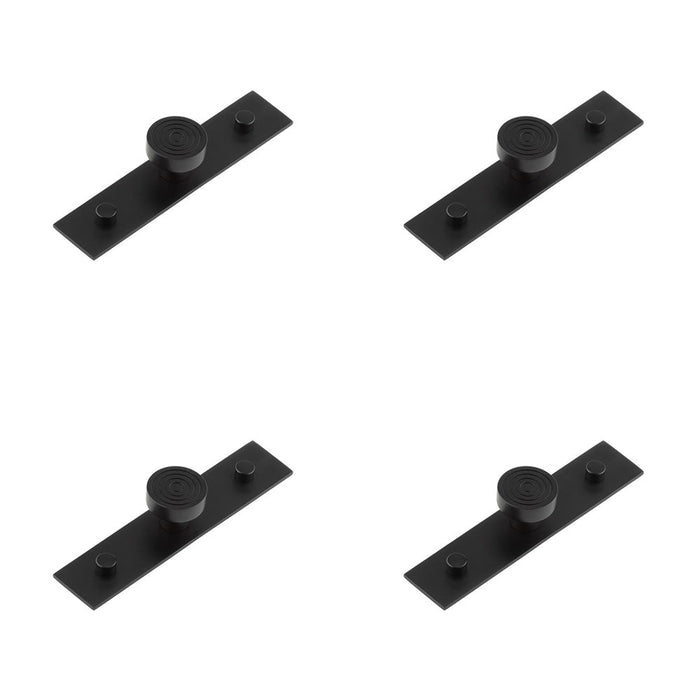 PACK Elegant 30mm Black Cupboard Knob with Plain Backplate Kitchen Cabinet Knob