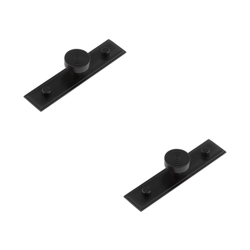 PACK Elegant 30mm Black Cupboard Knob with Stepped Backplate Kitchen Cabinet Knob (3)