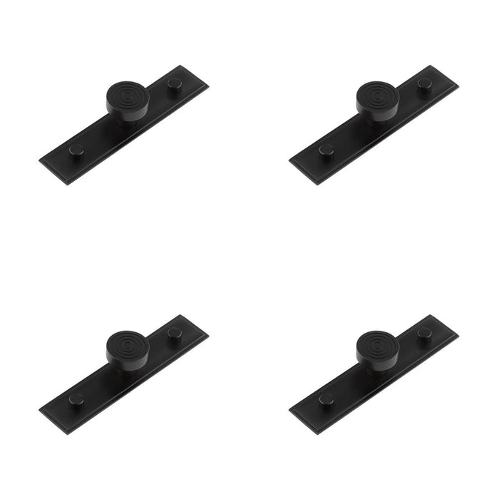 PACK Elegant 30mm Black Cupboard Knob with Stepped Backplate Kitchen Cabinet Knob (1)