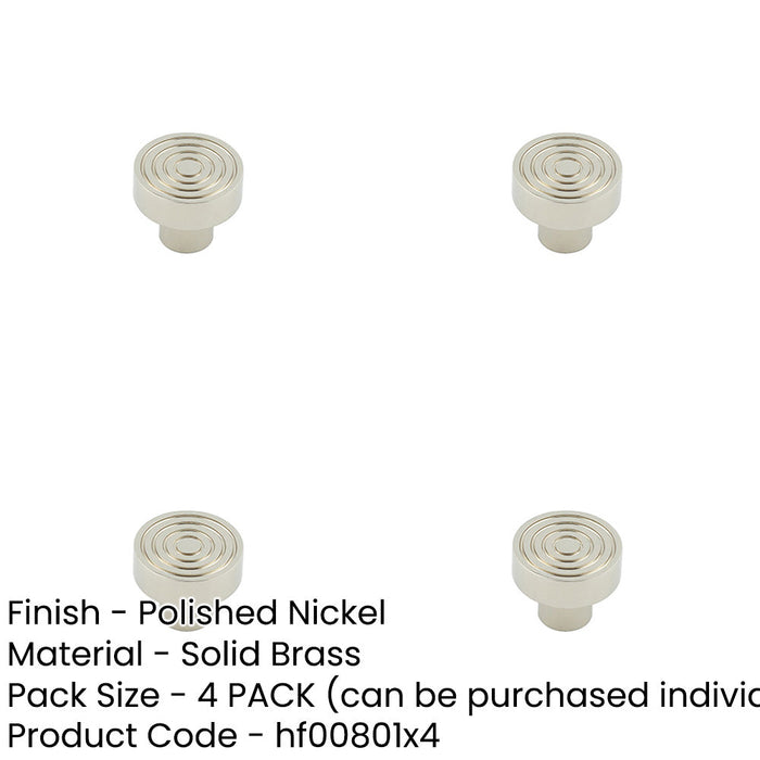 PACK Elegant 30mm Polished Nickel Cupboard Knob Stylish Home Decor Kitchen Cabinet Knob-1
