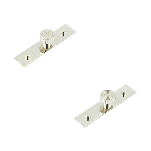 PACK Elegant 30mm Polished Nickel Cupboard Knob with Backplate Kitchen Cabinet Knob (1)