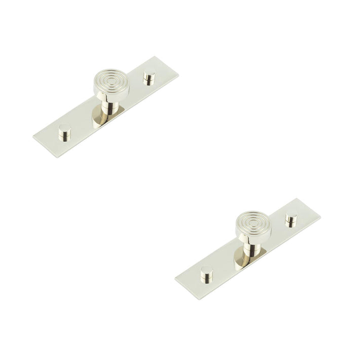 PACK Elegant 30mm Polished Nickel Cupboard Knob with Backplate Kitchen Cabinet Knob (1)