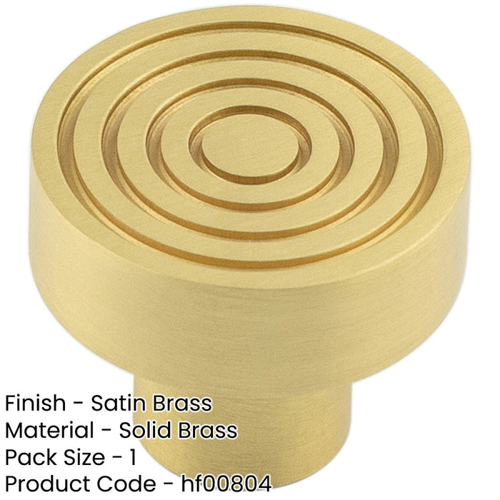 Elegant 30mm Satin Brass Cupboard Knob Stylish Interiors Kitchen Cabinet Knob-1